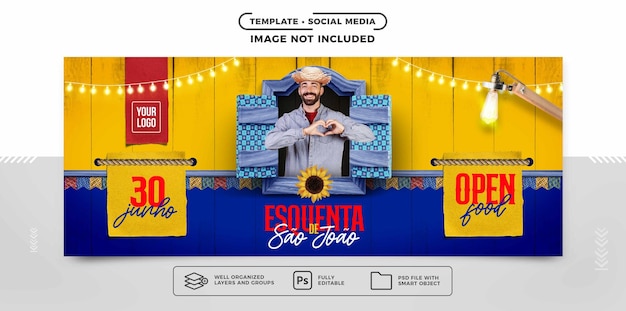 PSD vorlage social-media-banner heizen sie sao joao festa junina auf