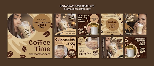 Vorlagendesign für den internationalen kaffeetag