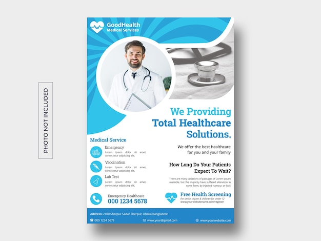 PSD vorlagendesign für medizinische gesundheitsflyer