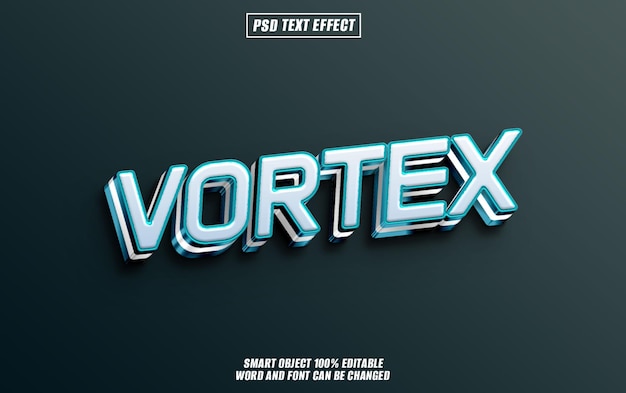 Vortex text effect font tipografia modificabile testo 3D