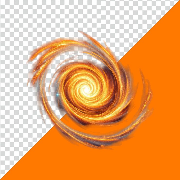 PSD vórtice cósmico de fuego espiral de energía abstracta