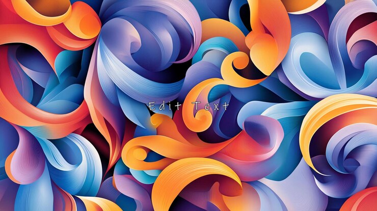 PSD vortici astratti e colorati e forme organiche vibranti
