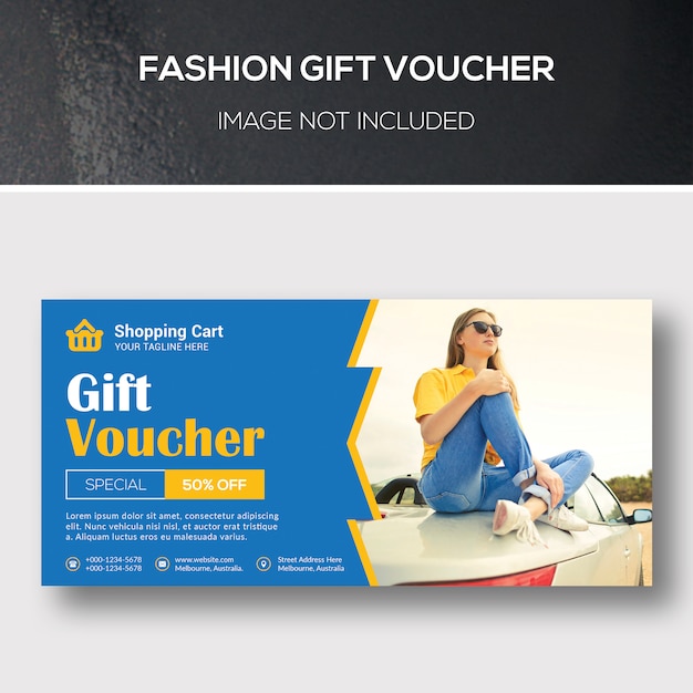 PSD voucher de oferta de moda