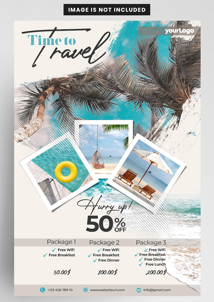 PSD voyage vacances d'été instagram banner flyer conception