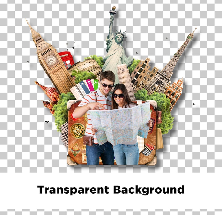 PSD voyage et voyage isolé arrière-plan transparent