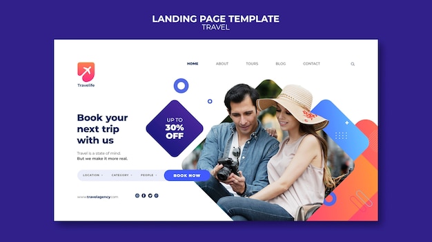 Voyagez avec un modèle de page de destination à prix réduit