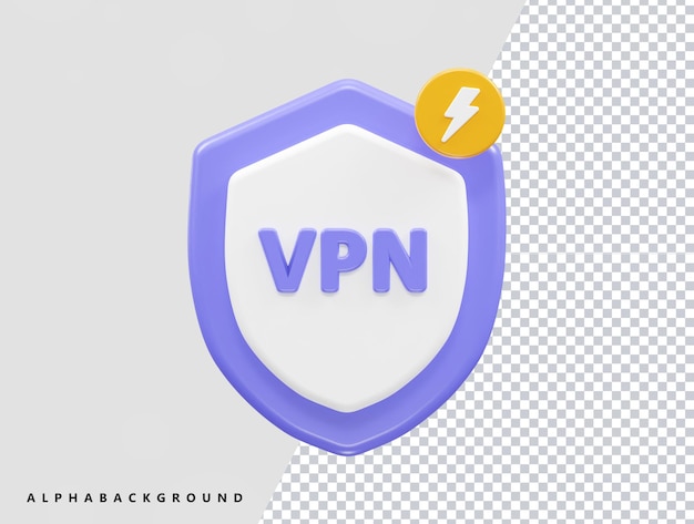 Vpn-Symbol 3D-Illustration Vektorelement rendern