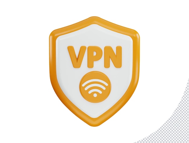 VPN-Symbol 3D-Rendering-Vektorillustration