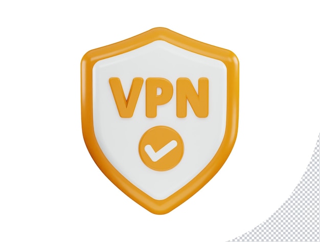 VPN-Symbol 3D-Rendering-Vektorillustration