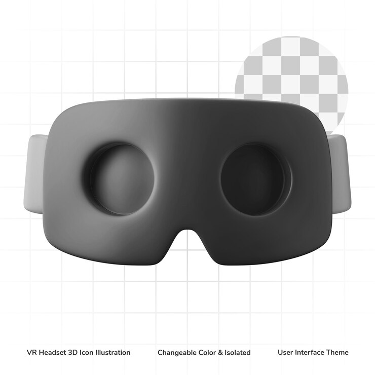 PSD vr auriculares de realidad virtual símbolo interfaz de usuario tema 3d icono ilustración aislado