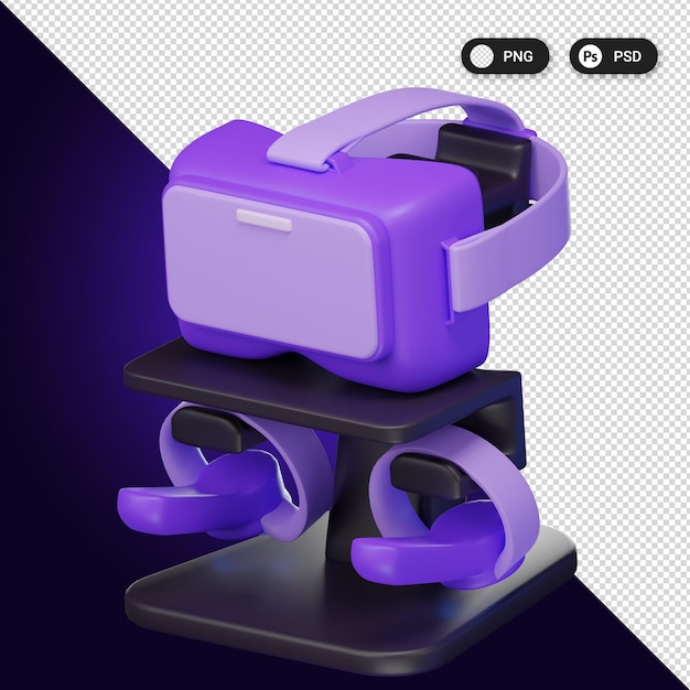 Vr Headset Ícones de realidade virtual definem elementos de design web ux ui renderização em 3d
