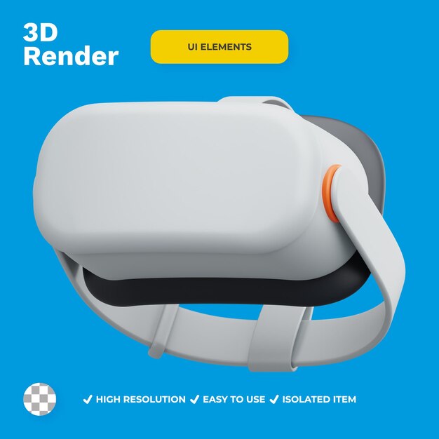 VR HEADSET UI ELEMENTS IN 3D RENDER