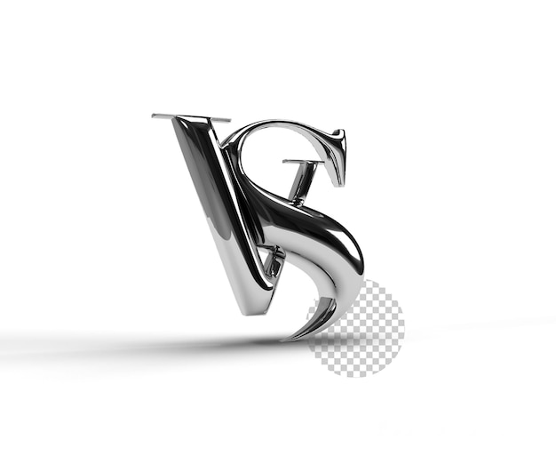 VS Versus Sign 3D Render Logotipo de la carta de la empresa