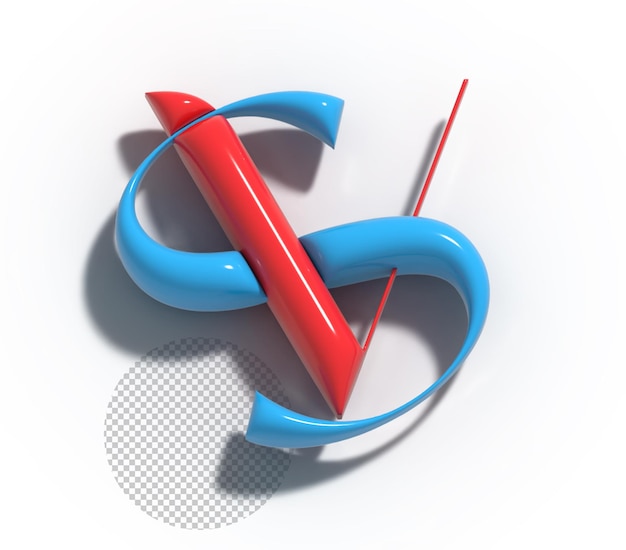 VS Versus Sign 3D Render Logotipo de la carta de la empresa