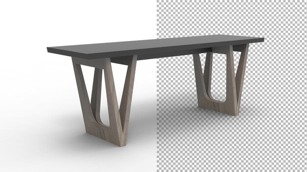 Vue d'angle de table d'Odessa avec rendu 3d de l'ombre