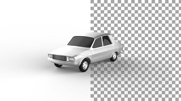 PSD vue d'angle de la voiture blanche avec rendu 3d de l'ombre