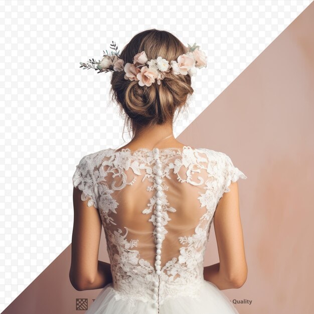 PSD vue arrière de la robe de mariée