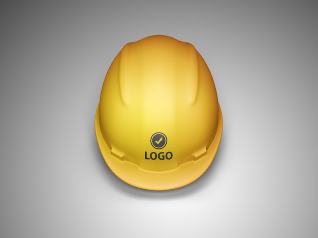 PSD vue avant de la maquette du logo du casque de construction