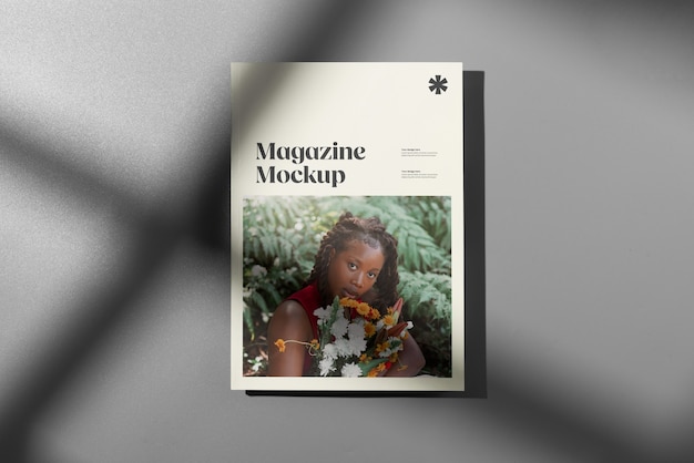 PSD vue de dessus sur la conception de la maquette du magazine