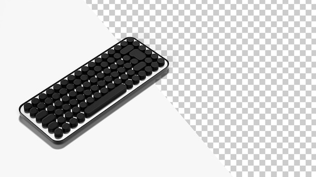 Vue de dessus du clavier monochrome Modèle de conception de clavier noir minimaliste Rendu 3D