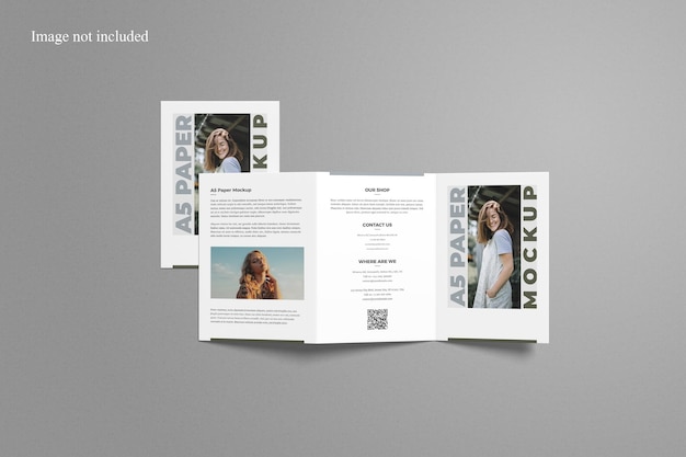 Vue De Dessus Maquette De Brochure à Trois Volets A5 Pour Présenter Votre Conception Aux Clients