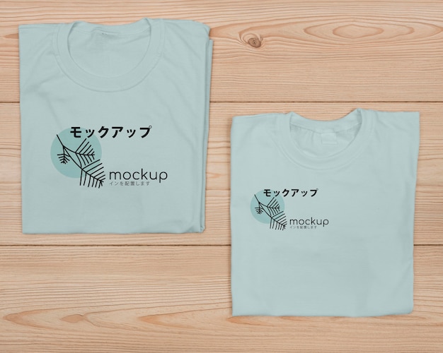 PSD vue de dessus de la maquette de concept de t-shirt mignon