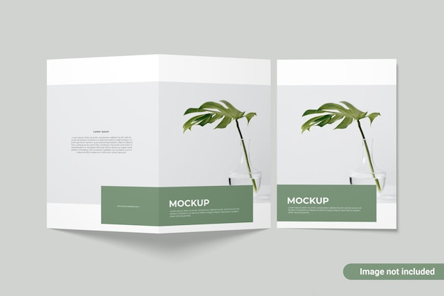 PSD vue de dessus de la maquette du dépliant a4 à deux volets