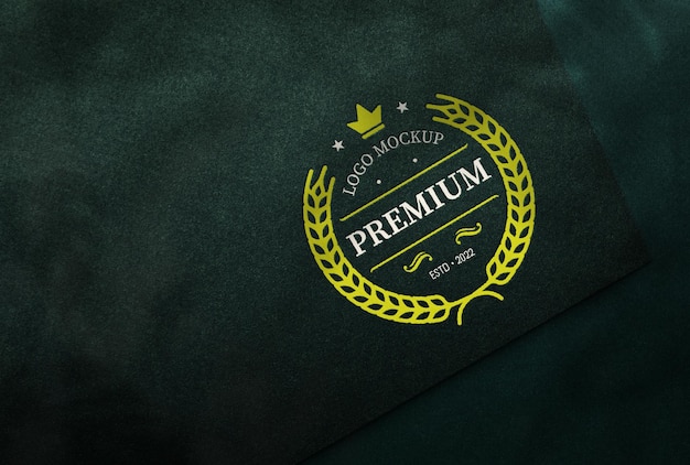 Vue de dessus sur une maquette de logo réaliste