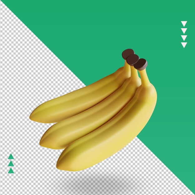 Vue De Dessus De Rendu 3d Fruits Banane