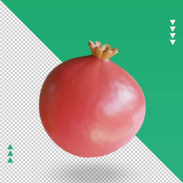 Vue De Dessus De Rendu 3d Fruits Grenade