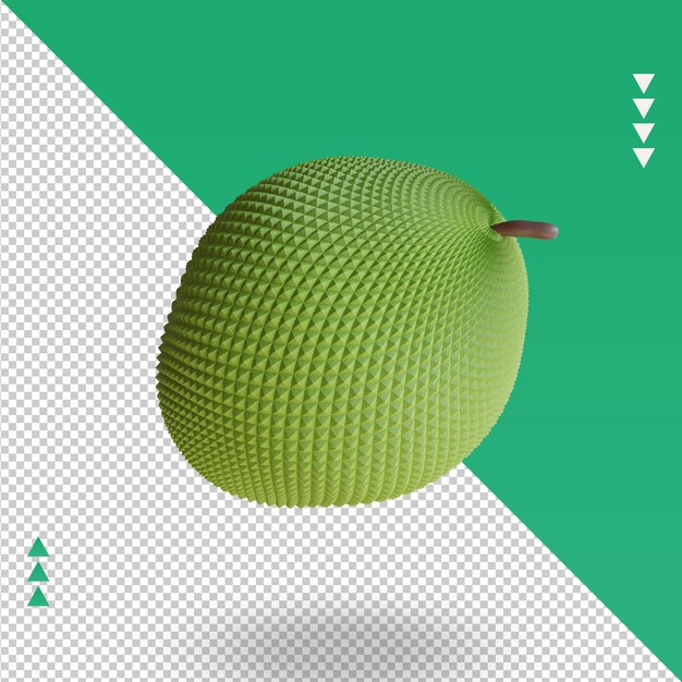 PSD vue de dessus de rendu 3d fruits jacquier