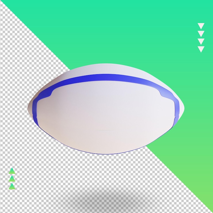 PSD vue de dessus de rendu 3d sport ball rugby