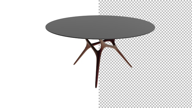 Vue de dessus de table ronde en métal sans ombre rendu 3d