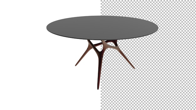 PSD vue de dessus de table ronde en métal sans ombre rendu 3d