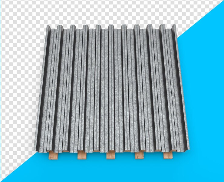 PSD vue de dessus toit isolé sur fond blanc détail de construction de toit isolé illustration 3d