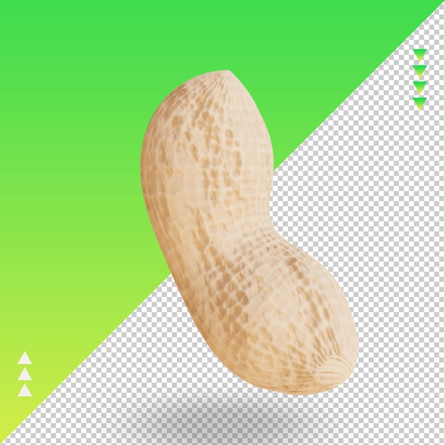 PSD vue de droite de rendu d'arachide de légumes 3d