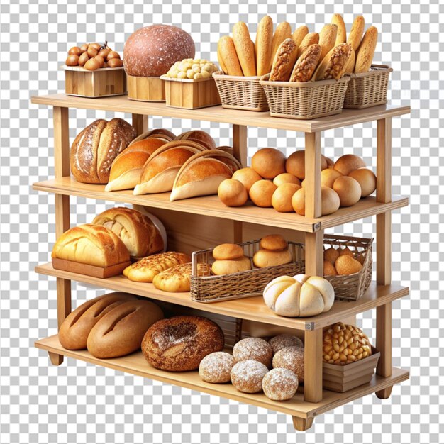 PSD vue du délicieux pain cuit dans la pâtisserie png