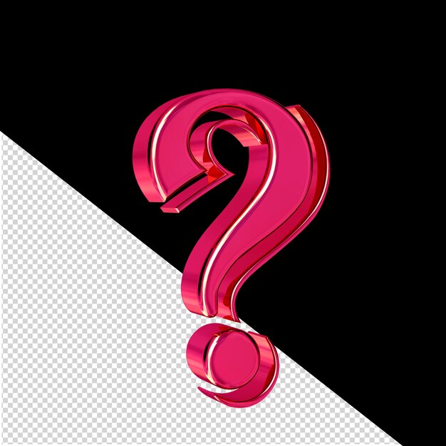 Vue du symbole 3D rose de gauche