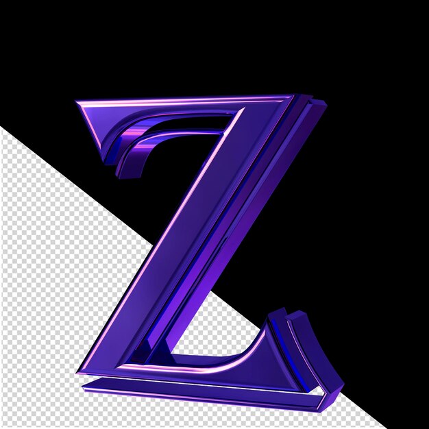 PSD vue du symbole violet à partir de la lettre droite z