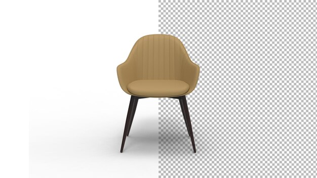 Vue De Face De La Chaise En Cuir Avec Rendu 3d De L'ombre