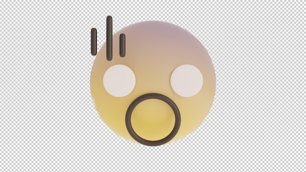 PSD vue de face choqué 2 emoji png