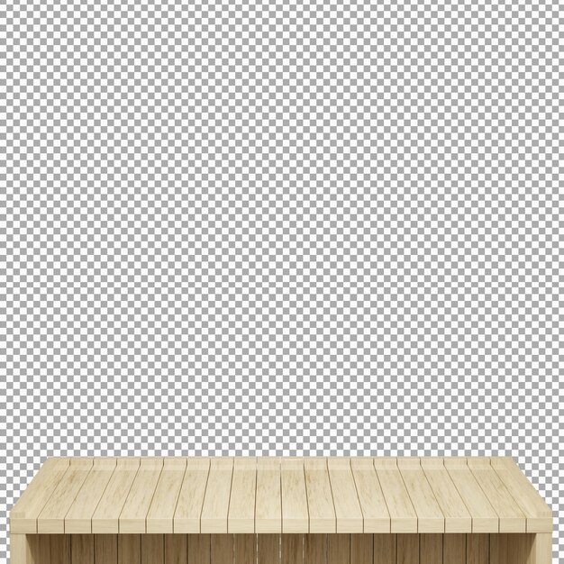 Vue De Face De Dessus De Table En Bois Réaliste Rendu 3d Isolé