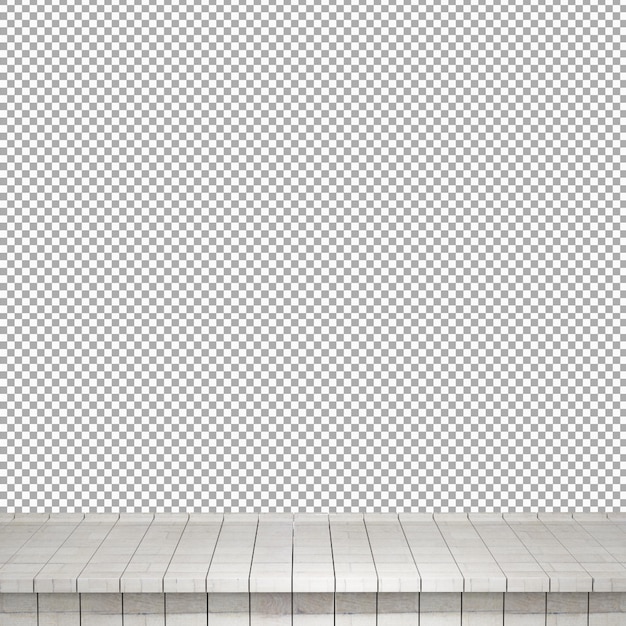 Vue de face de dessus de table en bois réaliste rendu 3d isolé