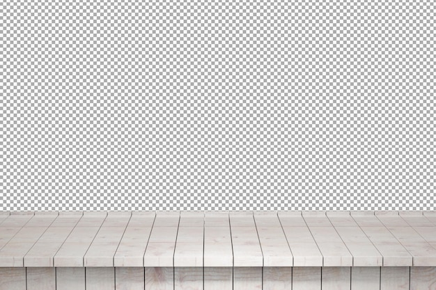 Vue de face de dessus de table en bois rendu 3d isolé