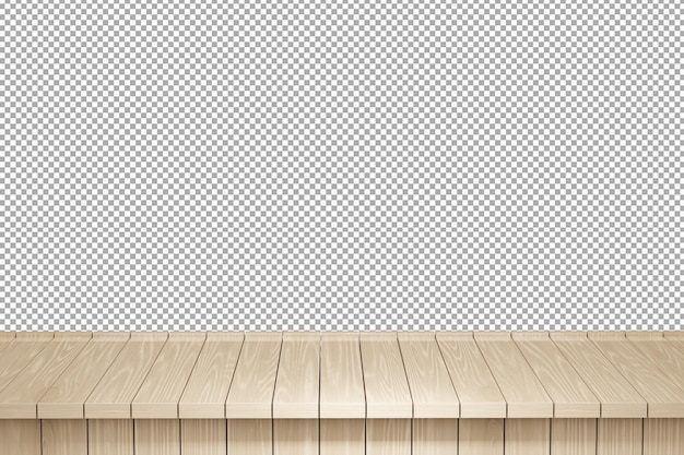 Vue de face de dessus de table en bois rendu 3d isolé