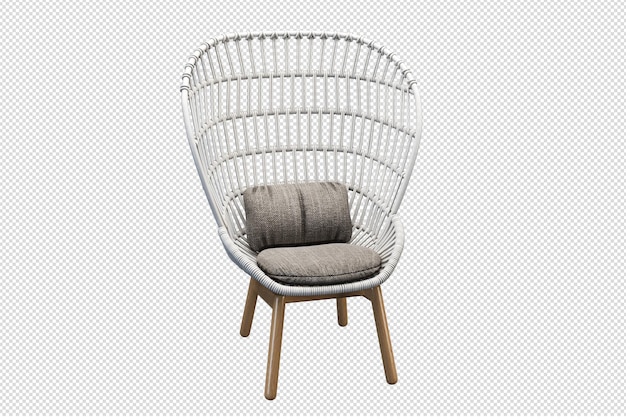 Vue de face du canapé en rendu 3d isolé