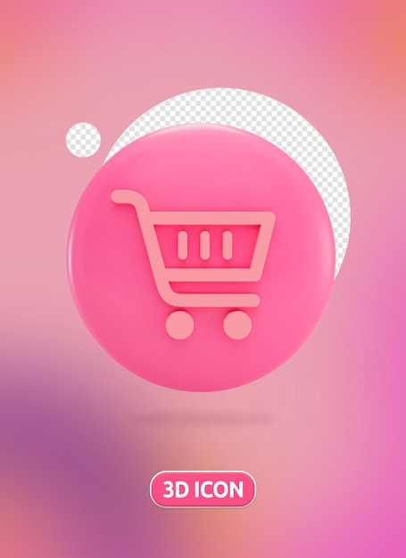 PSD vue de face du panier d'achat 3d