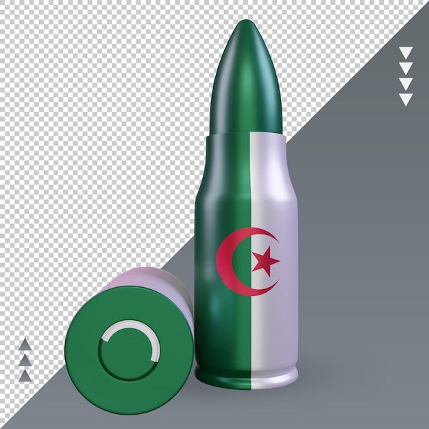 Vue De Face Du Rendu 3d Du Drapeau De L'algérie