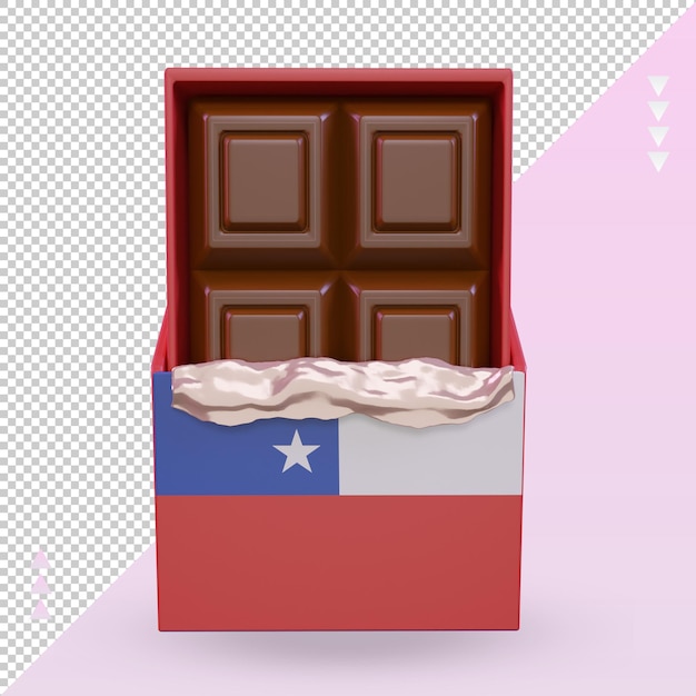 Vue De Face Du Rendu 3d Du Drapeau Chili Chocolat