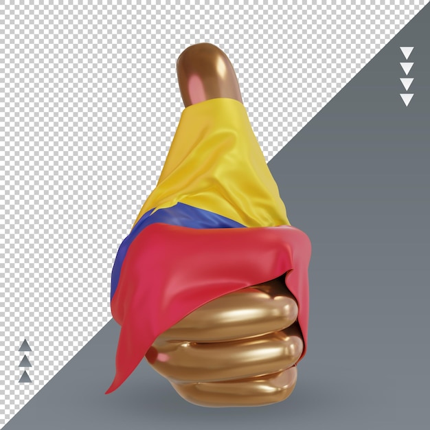 Vue De Face Du Rendu 3d Du Drapeau Colombien